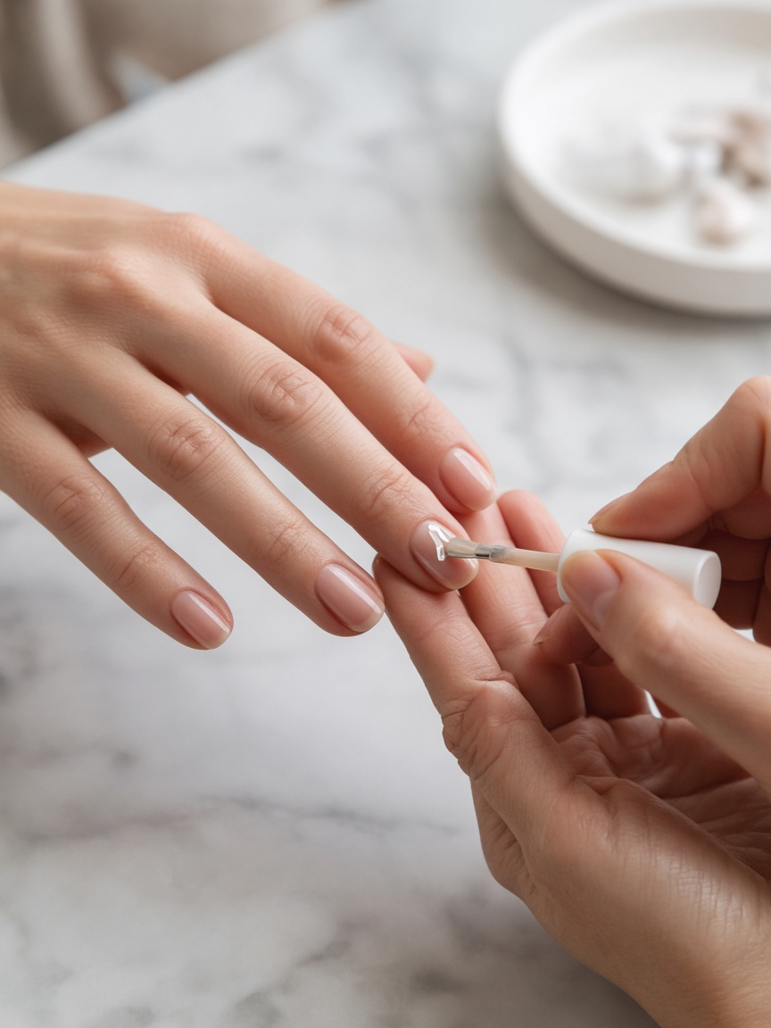Manicure in soft pink